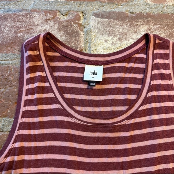 Cabi Tank Women's Soft Stretchy Medium Mulberry pink striped Limited Release - Picture 5 of 16